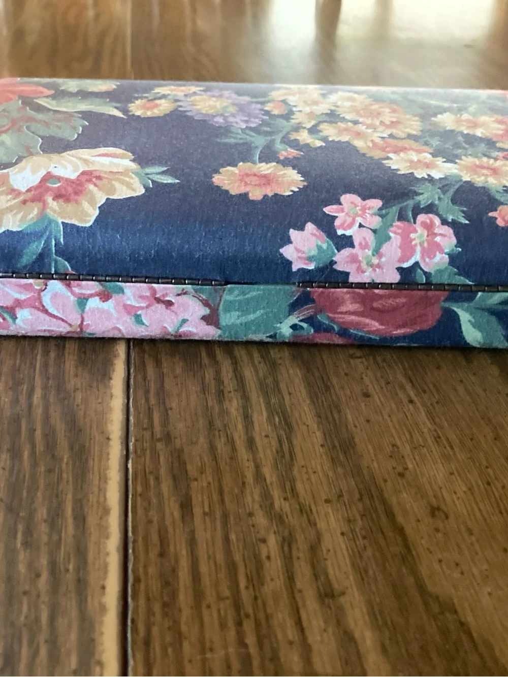 Hard case vintage Floral Jewelry Organizer Box with Mirror travel storage